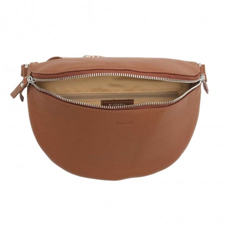 Katana | Banane femme en cuir tendance marron camel | Sac porté croisé bandoulière originale pas cher