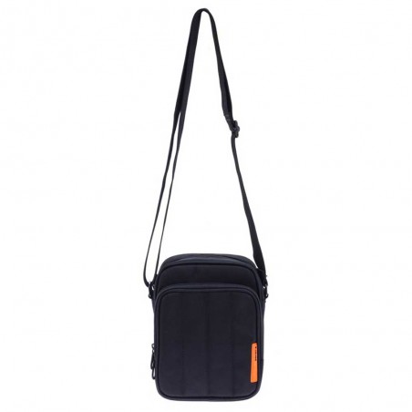 Davidts | Sacoche homme 2 cpts "The Chase" noir | Pochette porté croisé meilleur prix pas cher
