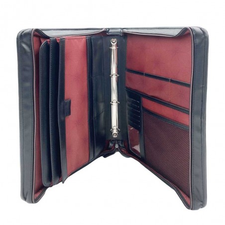DAVIDTS | Conférencier à anneaux "Oran" noir | Porte-documents avec pochette tablette DAVIDTS | Conférencier à anneaux "Oran" noir | Porte-documents avec pochette tablette