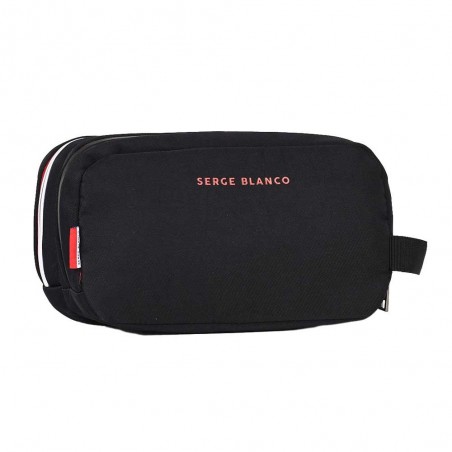 Serge Blanco | Trousse de toilette double "Basik" noir | Trousse de voyage pour homme rugby