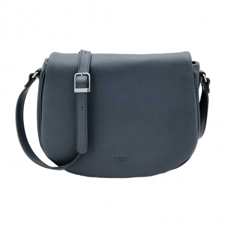 Katana | Sac bandoulière en cuir "Luce" bleu marine | Sac femme porté croisé pas cher