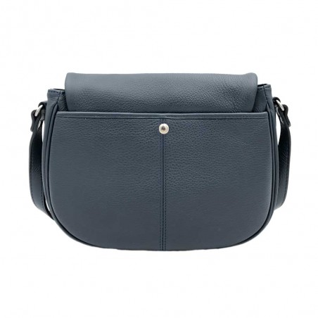 Katana | Sac bandoulière en cuir "Luce" bleu marine | Sac femme porté croisé pas cher