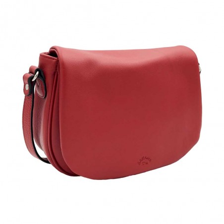 Katana | Sac bandoulière en cuir "Luce" rouge | Sac femme porté croisé pas cher