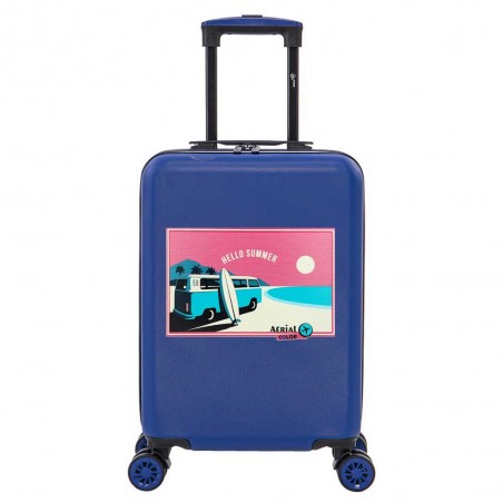 AÉRIAL | Valise cabine fantaisie "Van Life" bleu | Bagage petite taille original enfant adulte décor van combi surf