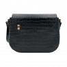 Katana | Sac porté croisé en cuir croco noir | Sac d'hiver femme tendance pas cher Katana | Sac porté croisé en cuir croco noir | Sac d'hiver femme tendance pas cher