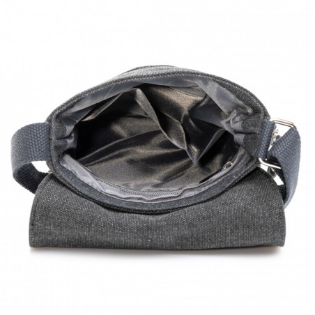 Sacoche homme en toile et cuir KATANA noir | Pochette porté travers style baroudeur nature coton canvas casual pas cher Sacoche homme en toile et cuir KATANA noir | Pochette porté travers style baroudeur nature coton canvas casual pas cher