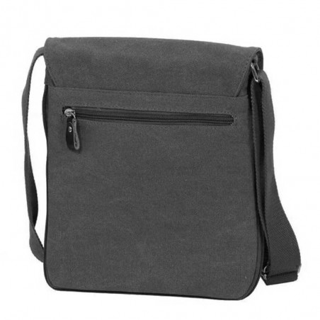 Sacoche homme en toile et cuir KATANA noir | Pochette porté travers style baroudeur nature coton canvas casual pas cher Sacoche homme en toile et cuir KATANA noir | Pochette porté travers style baroudeur nature coton canvas casual pas cher