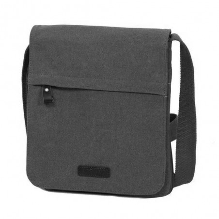 Sacoche homme en toile et cuir KATANA noir | Pochette porté travers style baroudeur nature coton canvas casual pas cher Sacoche homme en toile et cuir KATANA noir | Pochette porté travers style baroudeur nature coton canvas casual pas cher