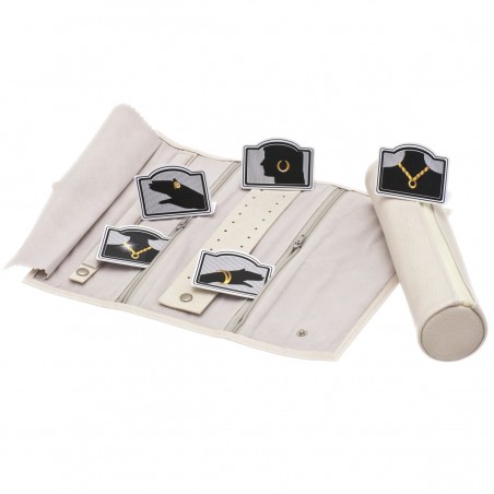 Trousse à bijoux ronde DAVIDT'S "Euclide" beige | Étui à bijoux de voyage femme original pas cher qualité supérieure Trousse à bijoux ronde DAVIDT'S "Euclide" beige | Étui à bijoux de voyage femme original pas cher qualité supérieure