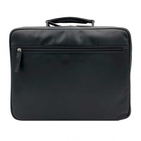 Katana | Attaché-case business en cuir 16" noir | Bagage professionnel taille cabine haut de gamme