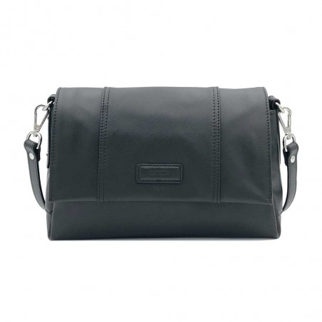 Katana | Sac bandoulière en cuir "Ariane" noir | Sac femme porté croisé moderne pas cher