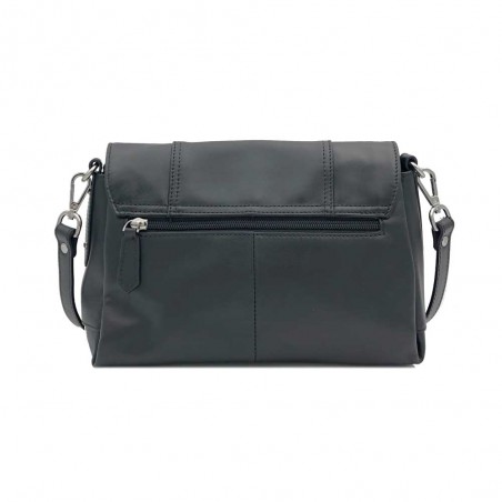 Katana | Sac bandoulière en cuir "Ariane" noir | Sac femme porté croisé moderne pas cher