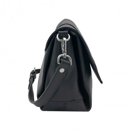 Katana | Sac bandoulière en cuir "Ariane" noir | Sac femme porté croisé moderne pas cher