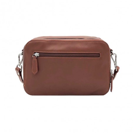 Sac bandouliere en cuir KATANA Nelly marron Planetebag