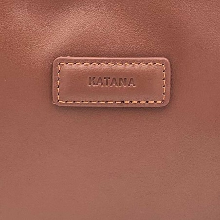 Katana | Sac bandoulière en cuir "Nelly" marron | Sac porté croisé femme tendance pas cher