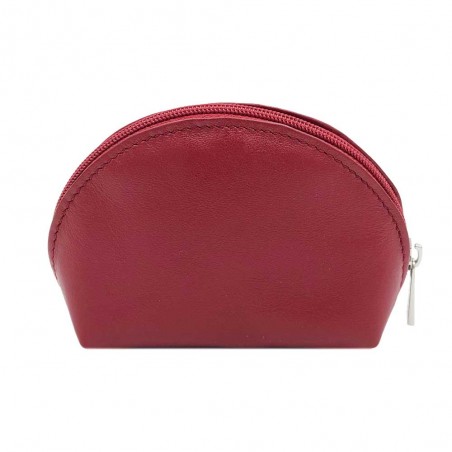 Katana | Porte-monnaie en cuir demi-lune rouge | Porte-monnaie femme classique pas cher