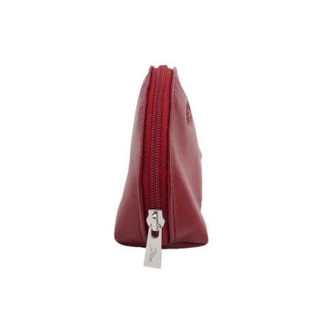 Katana | Porte-monnaie en cuir demi-lune rouge | Porte-monnaie femme classique pas cher