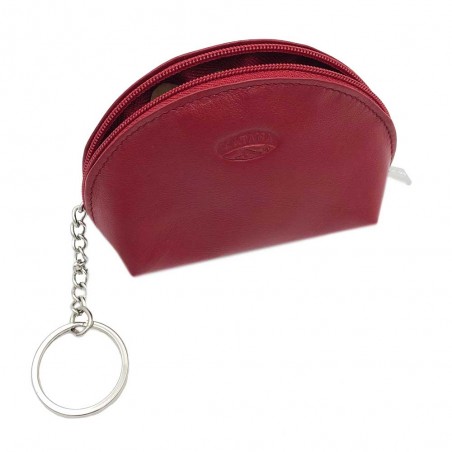 Katana | Porte-monnaie en cuir demi-lune rouge | Porte-monnaie femme classique pas cher