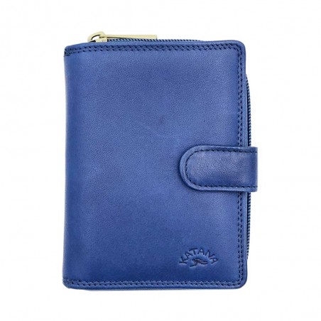 Katana | Portefeuille compact en cuir bleu vif | Porte-monnaie et porte-cartes femme pas cher Katana | Portefeuille compact en cuir bleu vif | Porte-monnaie et porte-cartes femme pas cher
