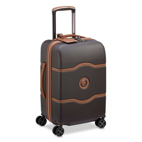 DELSEY Paris | Valise cabine Chatelet Air 2.0 blanc marron | Bagage femme qualité luxe marque française style iconique port USB