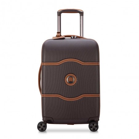 DELSEY Paris | Valise cabine Chatelet Air 2.0 blanc marron | Bagage femme qualité luxe marque française style iconique port USB