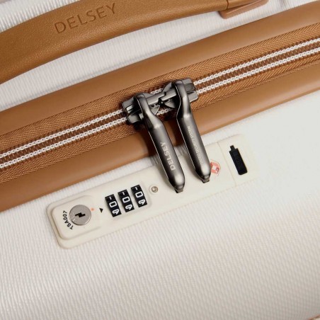 DELSEY Paris | Valise cabine Chatelet Air 2.0 blanc angora | Bagage femme qualité luxe marque française style iconique port USB