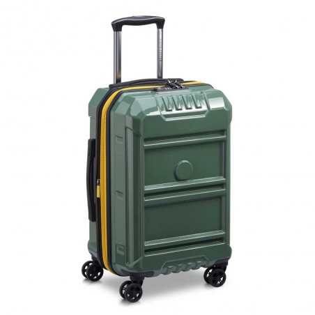 DELSEY Paris | Valise cabine extensible Rempart vert army | Valise homme style malle design