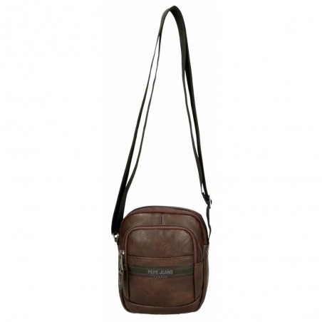 Sacoche homme PEPE JEANS "Horley" marron | Pochette porté croisé tendance pas cher