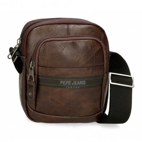 Sacoche homme PEPE JEANS "Horley" marron | Pochette porté croisé tendance pas cher