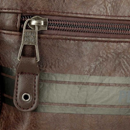 Sacoche homme PEPE JEANS "Horley" marron | Pochette porté croisé tendance pas cher