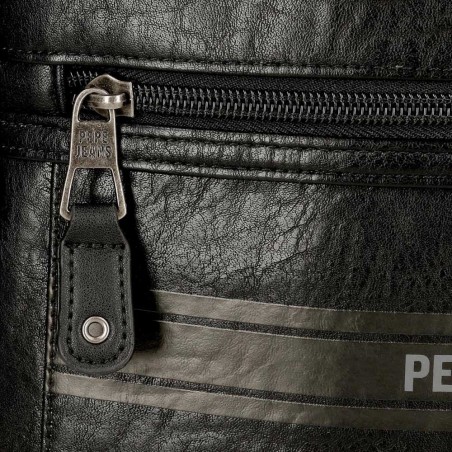 Sacoche homme PEPE JEANS "Horley" noir | Pochette porté croisé tendance pas cher