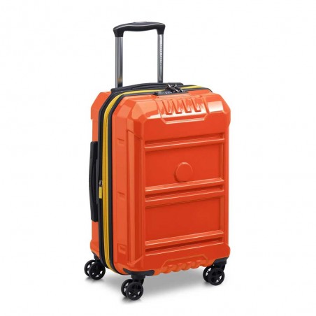 DELSEY Paris | Valise cabine extensible Rempart orange | Valise homme style malle design