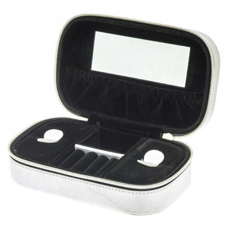 Davidts | Coffret à bijoux rectangle Zip'n go argent | Boite à bijoux de voyage pas cher Davidts | Coffret à bijoux rectangle Zip'n go argent | Boite à bijoux de voyage pas cher