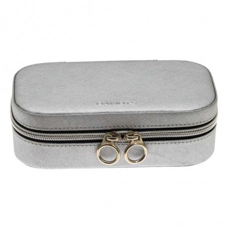 Davidts | Coffret à bijoux rectangle Zip'n go argent | Boite à bijoux de voyage pas cher Davidts | Coffret à bijoux rectangle Zip'n go argent | Boite à bijoux de voyage pas cher