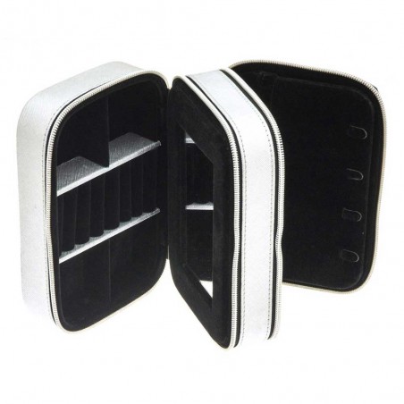 Davidts | Coffret à bijoux double "Zip'n go" argent | Boite à bijoux de voyage pas cher Davidts | Coffret à bijoux double "Zip'n go" argent | Boite à bijoux de voyage pas cher