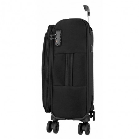 Valise cabine extensible MOVOM "Atlanta" noir | Bagage semi-rigide textile pas cher