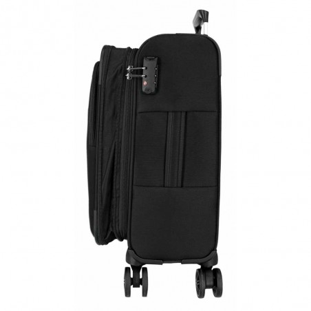 Valise cabine extensible MOVOM "Atlanta" noir | Bagage semi-rigide textile pas cher