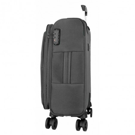 Valise cabine extensible MOVOM "Atlanta" gris | Bagage semi-rigide textile pas cher