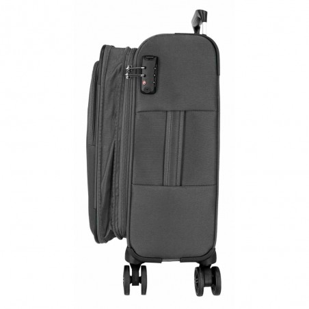 Valise cabine extensible MOVOM "Atlanta" gris | Bagage semi-rigide textile pas cher