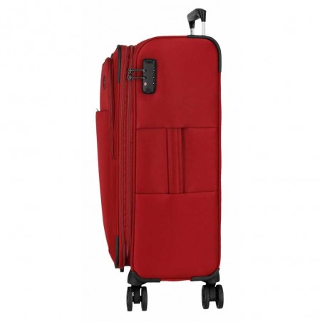 Valise 66cm extensible MOVOM "Atlanta" rouge | Bagage soute taille moyenne léger semi-rigide pas cher