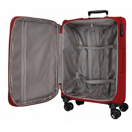 Valise 66cm extensible MOVOM "Atlanta" rouge | Bagage soute taille moyenne léger semi-rigide pas cher