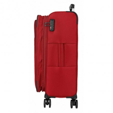 Valise 66cm extensible MOVOM "Atlanta" rouge | Bagage soute taille moyenne léger semi-rigide pas cher