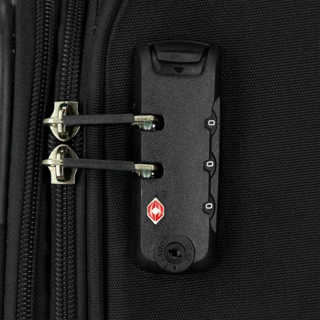 Valise 66cm extensible MOVOM "Atlanta" noir | Bagage soute taille moyenne léger semi-rigide pas cher