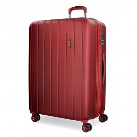 Valise extensible 65cm MOVOM "Wood" rouge | Bagage taille moyenne séjour 1 semaine pas cher