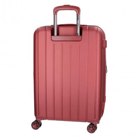 Valise extensible 65cm MOVOM "Wood" rouge | Bagage taille moyenne séjour 1 semaine pas cher