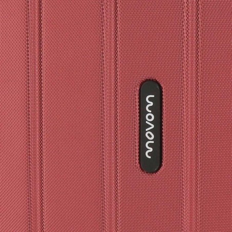 Valise extensible 65cm MOVOM "Wood" rouge | Bagage taille moyenne séjour 1 semaine pas cher