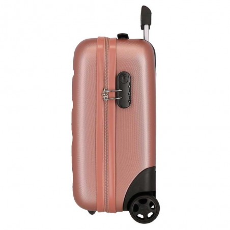 Valise cabine petit format "Flex" ROLL ROAD rose nude | Bagage à roulettes vol low cost easyjet Ryanair transavia