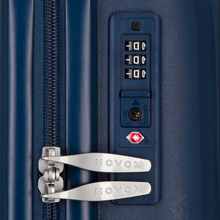 Valise soute 68cm extensible MOVOM "Inari" bleu marine | Bagage taille moyenne polypropylène pas cher