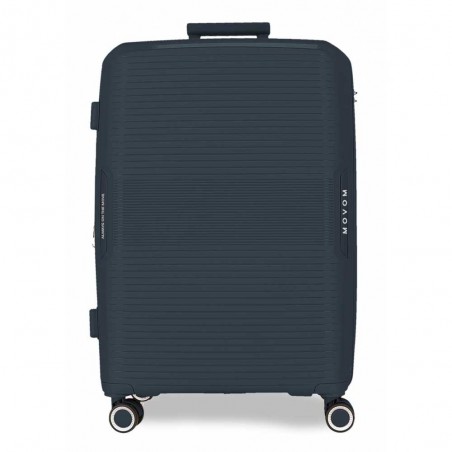 Valise soute 68cm extensible MOVOM "Inari" bleu marine | Bagage taille moyenne polypropylène pas cher