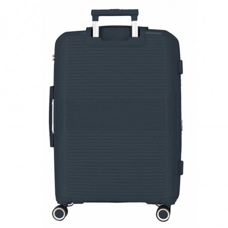 Valise soute 68cm extensible MOVOM "Inari" bleu marine | Bagage taille moyenne polypropylène pas cher